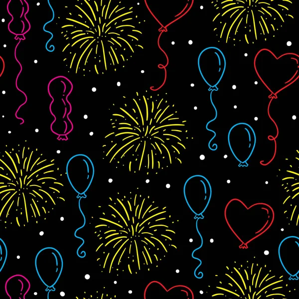 Balloons seamless vector pattern — Stock Vector