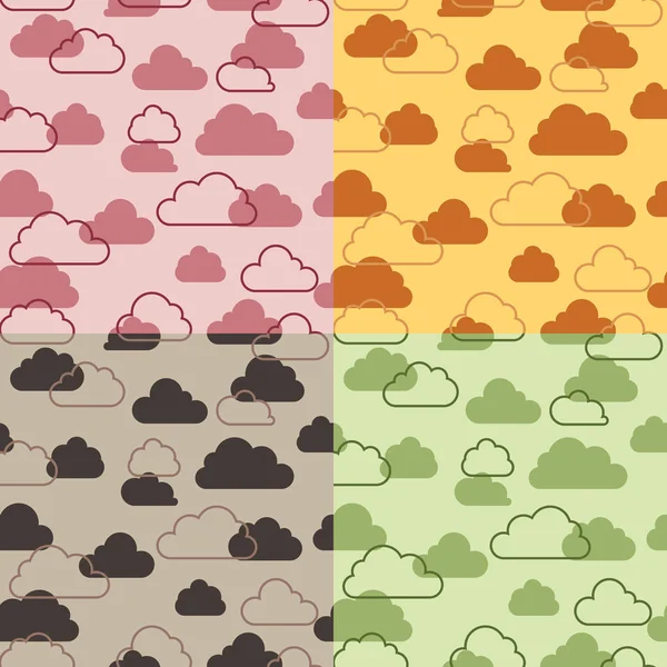 Vector seamless pattern of clouds on sky. — Stock Vector