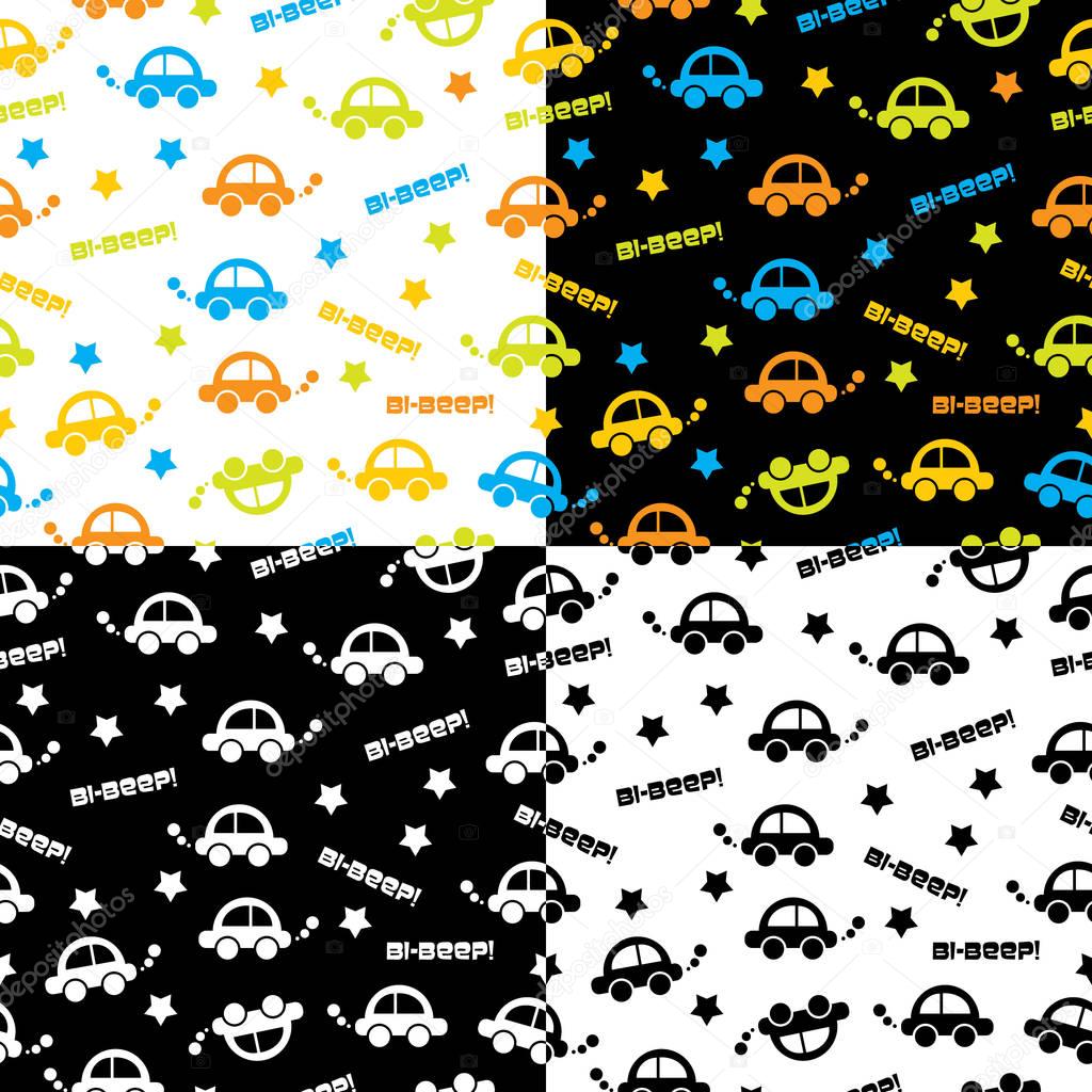 Seamless vector background with cars