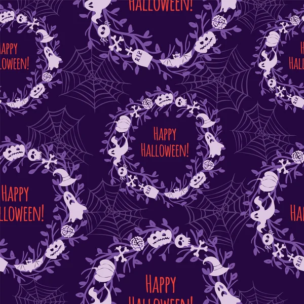 Feliz Halloween. Fondo de vector sin costura . — Archivo Imágenes Vectoriales