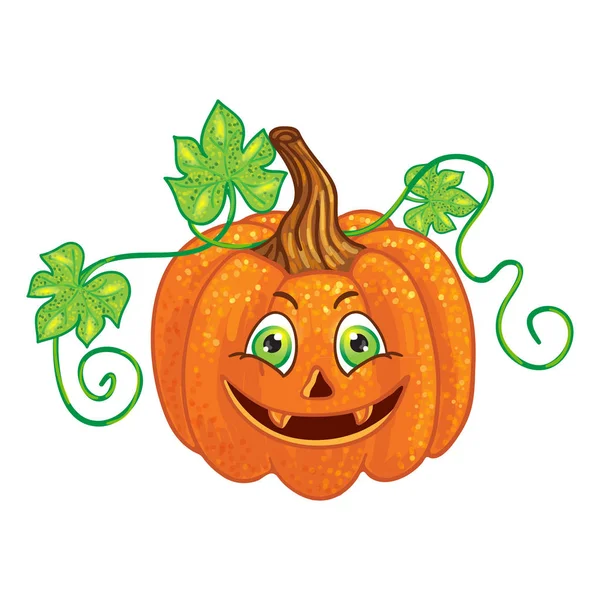 Halloween carácter calabaza aislado uno — Vector de stock