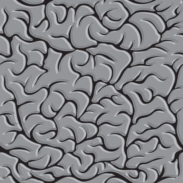 Naadloze patroon met hersenen Vector in zwart-wit. — Stockvector