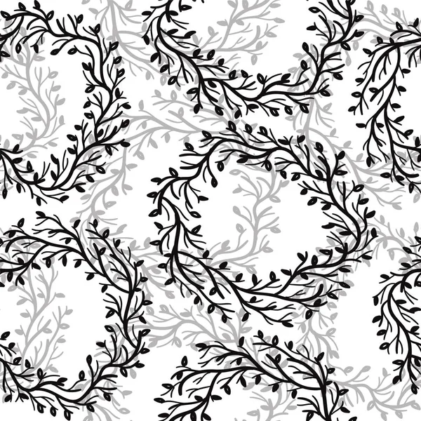 Seamless Floral Pattern with wreath. — Stock Vector