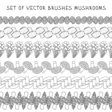 Vektör sınırları fırça mantar ayarlar.