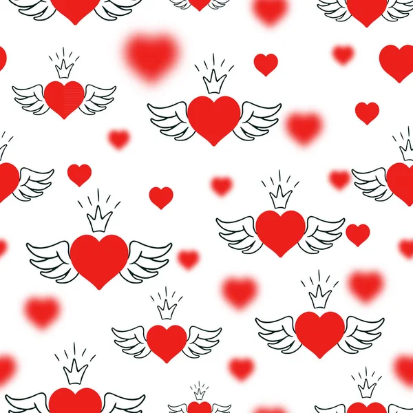 Herzen bokeh Valentinstag abstrakten Hintergrund. — Stockvektor