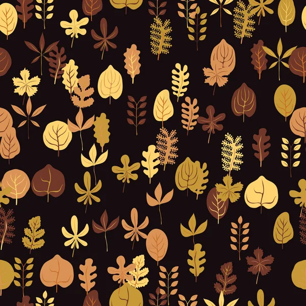 Vector seamless pattern with autumn leaves. — Stock Vector