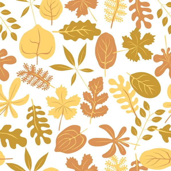 Motif sans couture vectoriel avec feuilles d'automne. — Image vectorielle