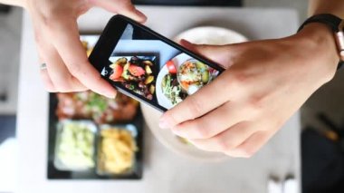 Sosyal ağlar için Sağlıklı Vegan Yemeklerinin Yemek Fotoğrafı