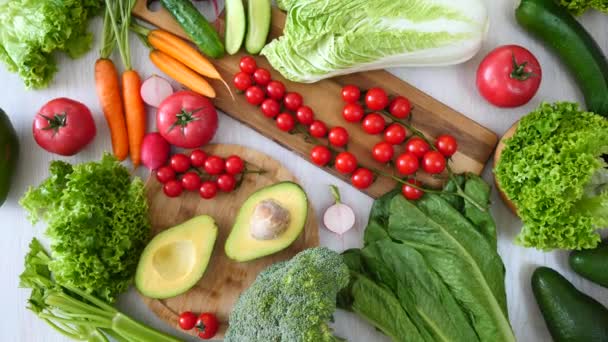 Healthy Vegan Lifestyle. Vegetables On Table. Organic Foods.