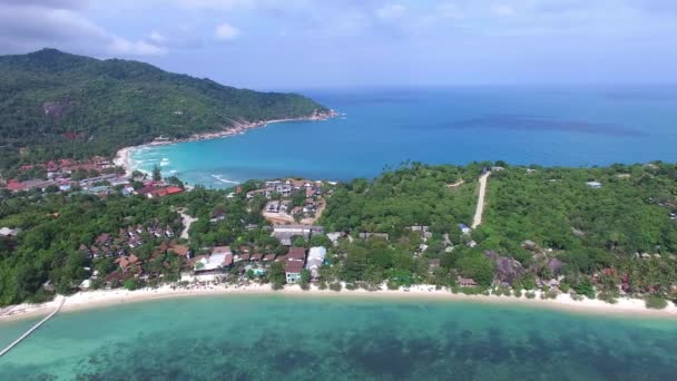 Widok z lotu ptaka Paradise Tropical Island z plaży i morza — Wideo stockowe
