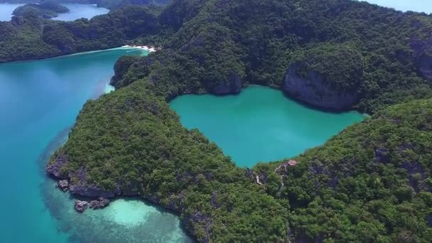 Vue Aérienne Du Lac Emeraude à Ang Thong Marine Park En Thaïlande — Video