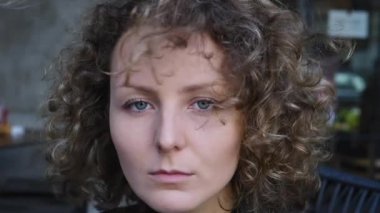 Young Woman Face Looking At Camera