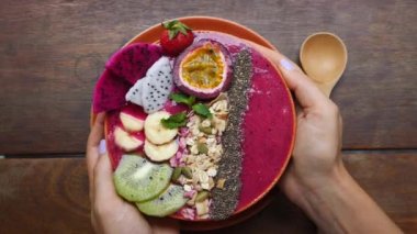 Meyveli vejetaryen Smoothie Kasesi ve Superfood.