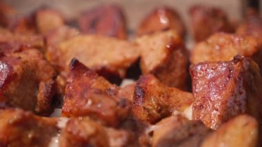 Izgara Et ya da Barbeküde Kebap Yakın Çekim