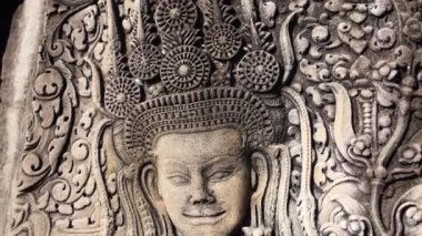 Angkor Wat Tapınağındaki Apsara Duvarı Düşük Yardım