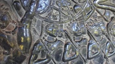 Angkor Wat Tapınağı 'nın Duvarında Yardım Heykeli