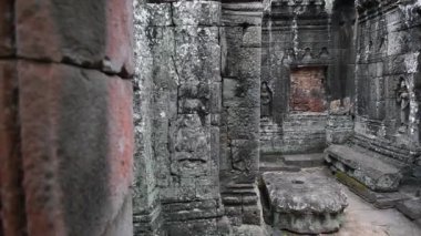 Angkor Wat Tapınağında Düşük Rahatlatıcı Antik Tarihi Duvarlar