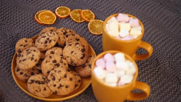 Cookies And Hot Chocolate With Marshmellow — 비디오