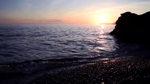 Slow Sunrise Sea Landscape Mountains Mediterranean Sea — Stock Video