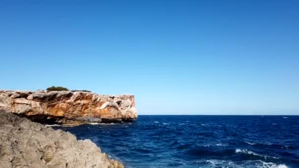 Krajina Pobřeží Porto Cristo Mallorca Nad Středozemním Mořem Timelapse — Stock video