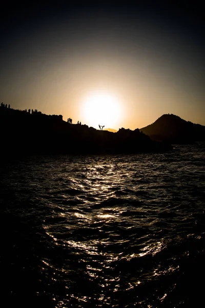 Couple Love Hugging Sunset Wedding Majorca Sea — Stock Photo, Image