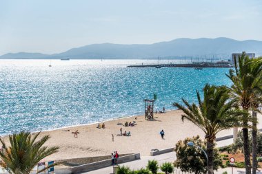 El Arenal, Mayorka 'da sahil ve deniz manzarası