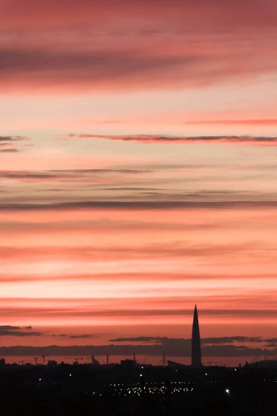 Sunset Skyline City Petersburg — Stock Photo, Image