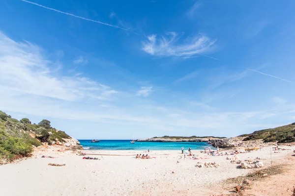 Obloha Moře Lidé Krajina Cala Varques Mallorca — Stock fotografie