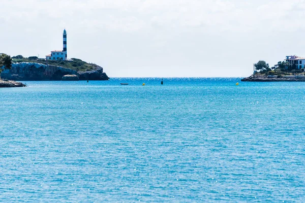 Vista Porto Farol Com Céu Azul — Fotografia de Stock