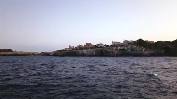 Sea Landscape Sunset Lighthouse Coastline Mediterranean Sea Timelapse — Stock Video