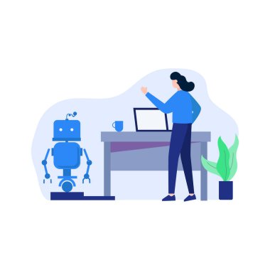 Geliştirici Android uygulamaları vektör illüstrasyonunu, iniş sayfası, ui, web sitesi, mobil uygulama, editör, poster, el ilanı, makale ve pankart için uygun olarak sıfırlar, tartışır ve yapar