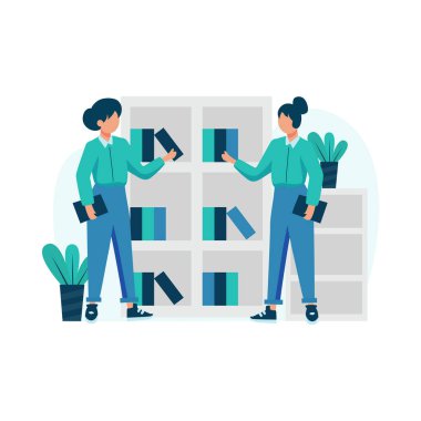 Özel öğretmenler öğrencilerin önünde malzeme açıklayan ve vektör illüstrasyonunu tartışan, iniş sayfası, ui, web sitesi, mobil uygulama, editör, poster, makale ve afiş için uygun özel öğretmenler