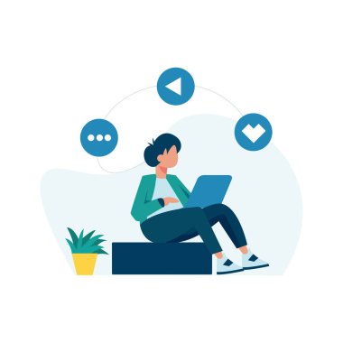 Serbest çalışanlar, iniş sayfası, ui, web sitesi, mobil uygulama, yazı, poster, makale ve afiş için uygun bir eşzamanlı uzay vektör ilülasyonu üzerinde çalışır ve tartışırlar
