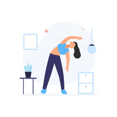 Sporcular, iniş sayfası, ui, web sitesi, mobil uygulama, editör, poster, makale ve afiş için uygun sağlıklı bir vücut vektör ilülasyonunu sürdürmek için her sabah egzersiz yaparlar.