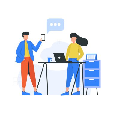 İnternet pazarlaması sosyal medya vektör illüstrasyonundaki reklamları teşvik eder ve analiz eder, iniş sayfası, ui, web sitesi, mobil uygulama, editör, poster, el yazısı ve afiş için uygundur