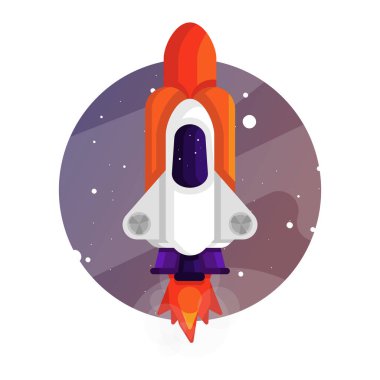 Starship with Balloons Flying in Space