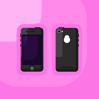 Siyah Akıllı Telefonun İki Tarafı