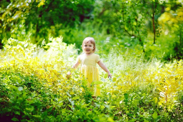 Feliz Niña Verano Divirtiéndose Aire Libre — Foto de Stock