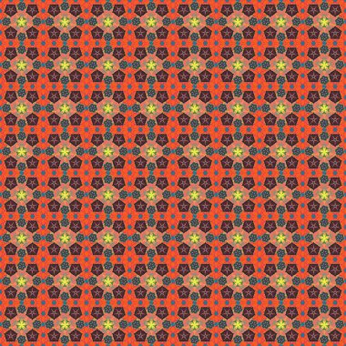 Gri, turuncu ve kahverengi elementli vektör lüks çizim. Pırıl pırıl parlayan desen.