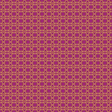 Klasik İspanyol kumaşı süsü. Altın ve mor renklerde kusursuz çiçek seramikleri..