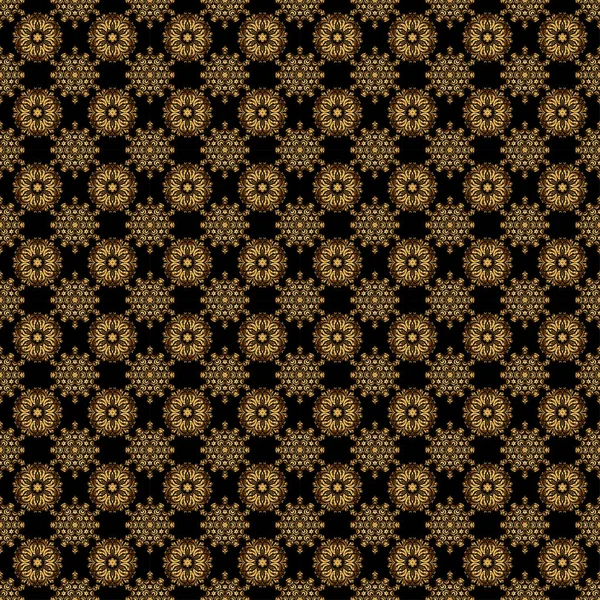 Zwart Gouden Patroon Elegant Klassiek Gouden Naadloos Patroon Naadloze Abstracte — Stockvector