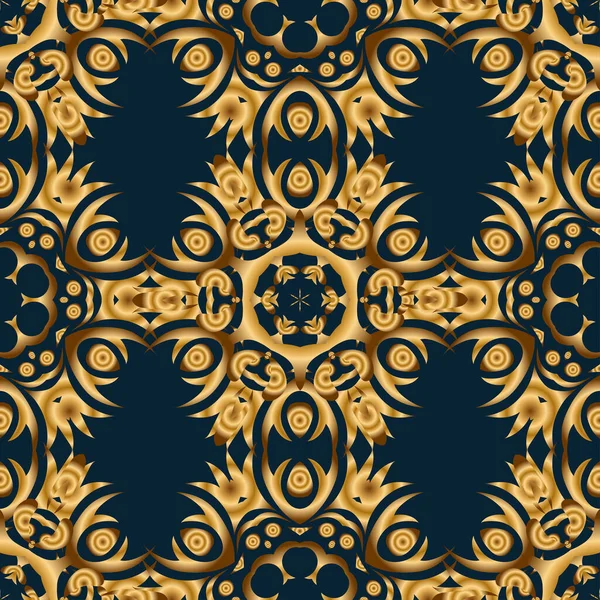 Элегантная Золотая Пригласительная Открытка Векторным Цветочным Декором Золота Синего Фона — стоковый вектор