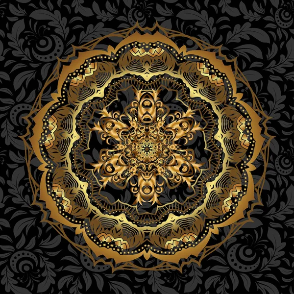 Indyjska Mandala Kwiatowa Orientalny Wektor Rozkwitu Logo Jogi Tło Dla — Wektor stockowy