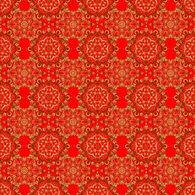 Raster illüstrasyonu. Zarif Mutlu Noeller ya da kırmızı arka planda altın süslemesi olan kusursuz 2018 yılı kutlu olsun..