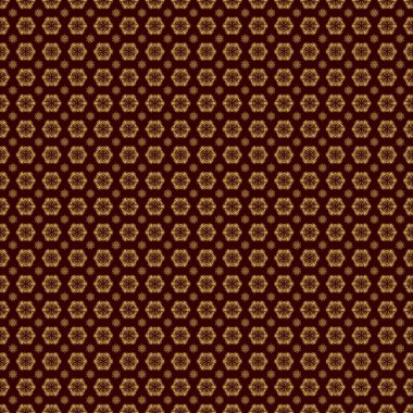 Kahverengi arka planda barok tarzında, doğulu süslemeler. Geleneksel klasik altın ve kahverengi desenler. Raster illüstrasyonu.