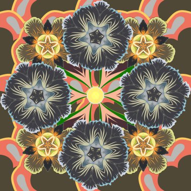 Soyut vektör unsurları olan lüks bir karışım. Gri, yeşil ve turuncu geometrik pürüzsüz desen.