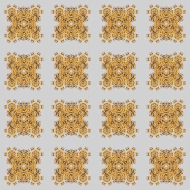 İş, bilim ve teknoloji tasarım kitabı düzeni. Mandala ile sunum. Broşür broşürü, broşür kapağı katalog dergisi ya da yıllık rapor için modern şablon. Gri arkaplanda altın yerleşim.