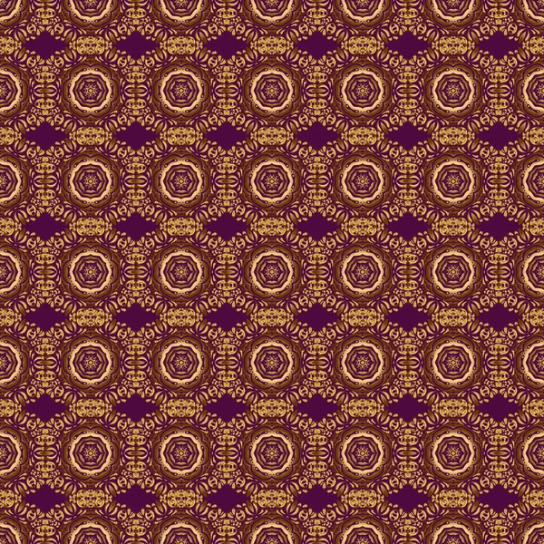 Золотой Блеск Украшения Фиолетовом Фоне Светящимися Огнями Бесшовный Рисунок Золотых — стоковый вектор