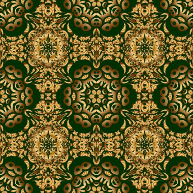 Yeşil renkli süs. Tekstil ya da kağıda yazdırmak için kusursuz desen.