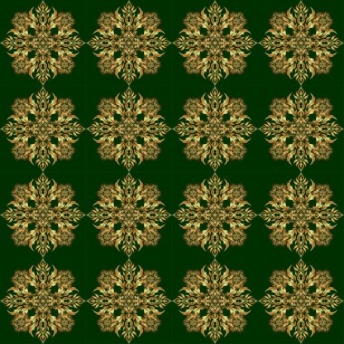 Yeşil renkli süs. Tekstil ya da kağıda yazdırmak için kusursuz desen.